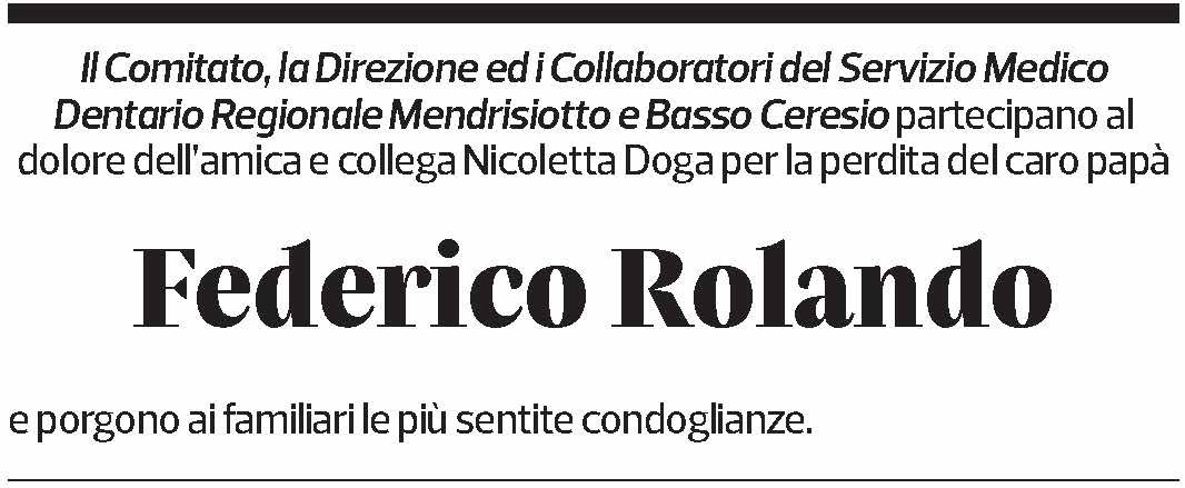 Annuncio funebre Federico Rolando