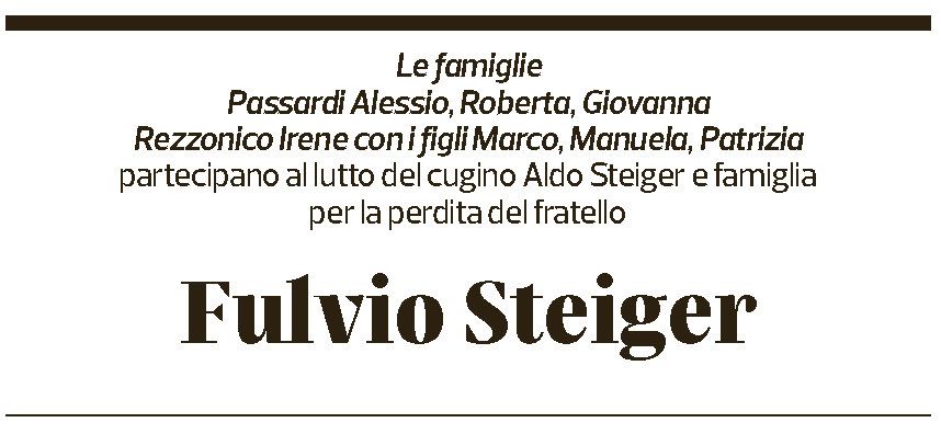 Annuncio funebre Fulvio Steiger