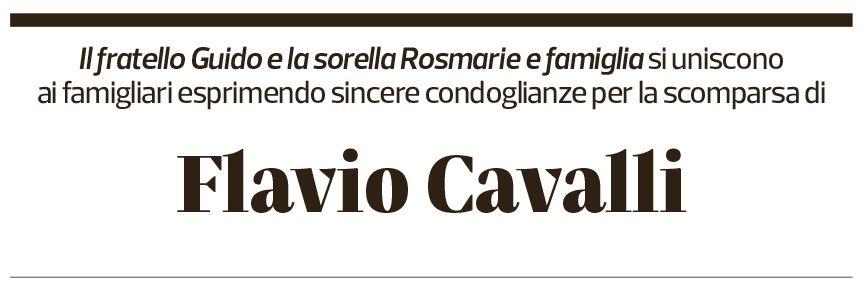 Annuncio funebre Flavio Cavalli