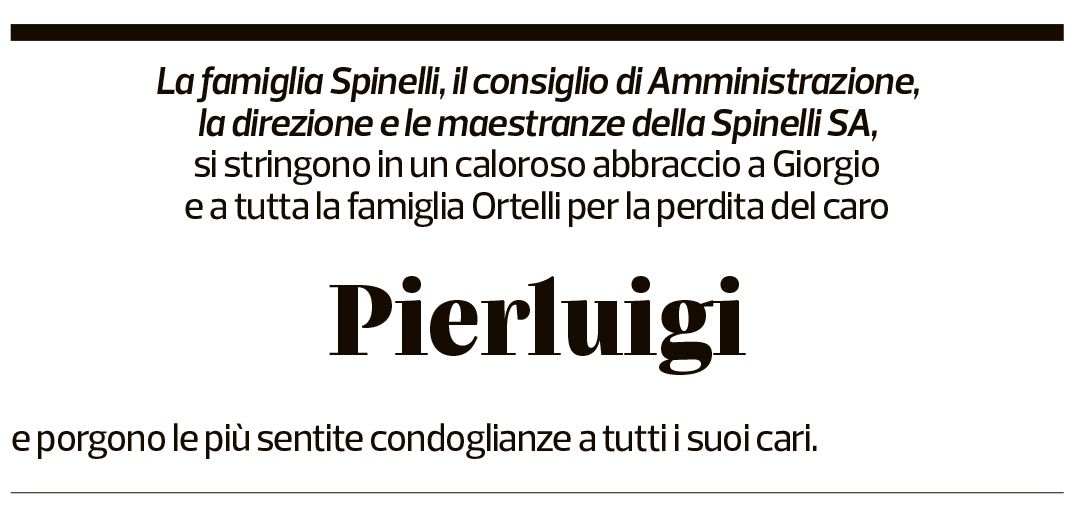 Annuncio funebre Pierluigi Ortelli