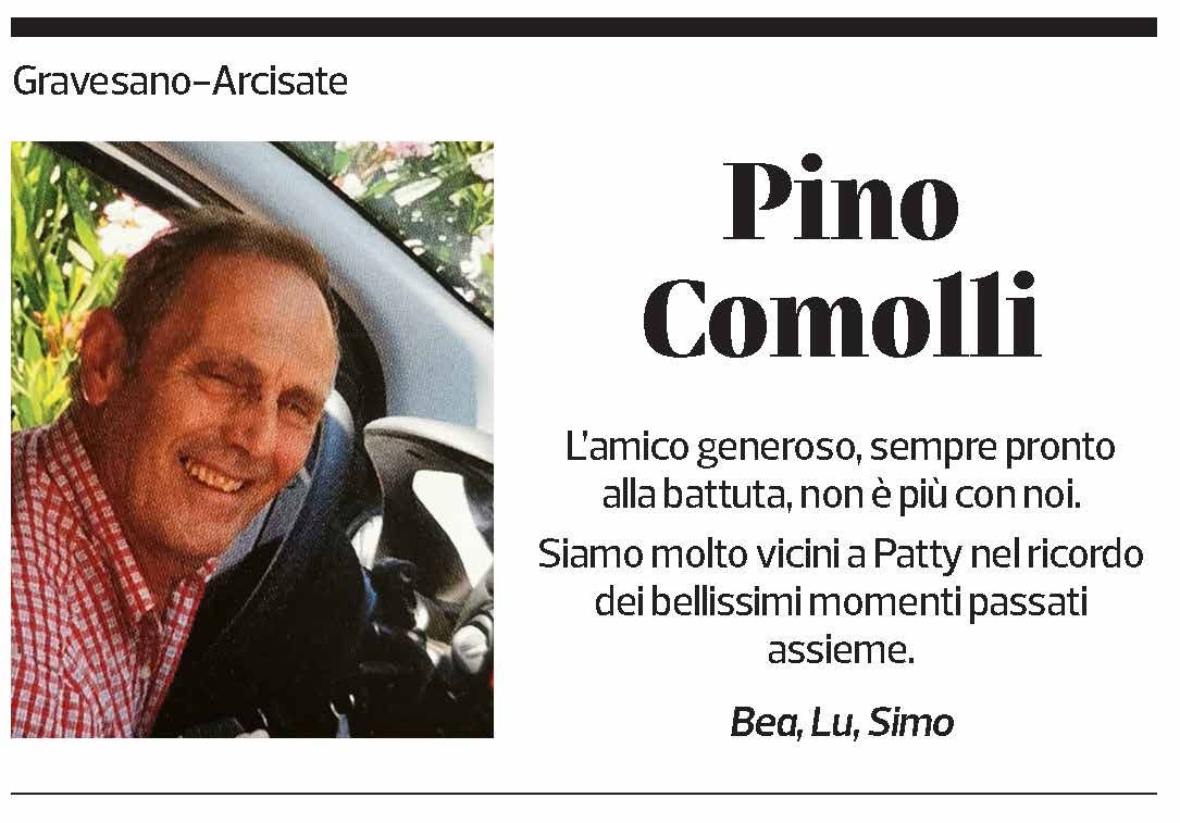 Annuncio funebre Pino Comolli