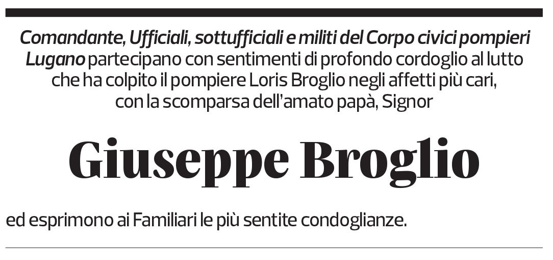 Annuncio funebre Giuseppe Broglio