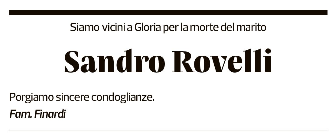 Annuncio funebre Sandro Rovelli