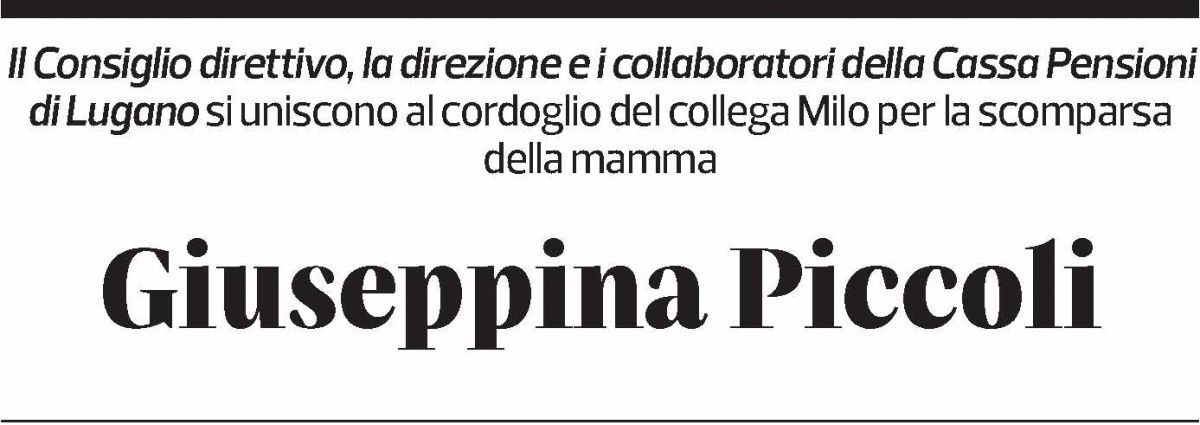Annuncio funebre Giuseppina Piccoli