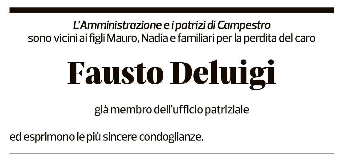 Annuncio funebre Fausto Deluigi