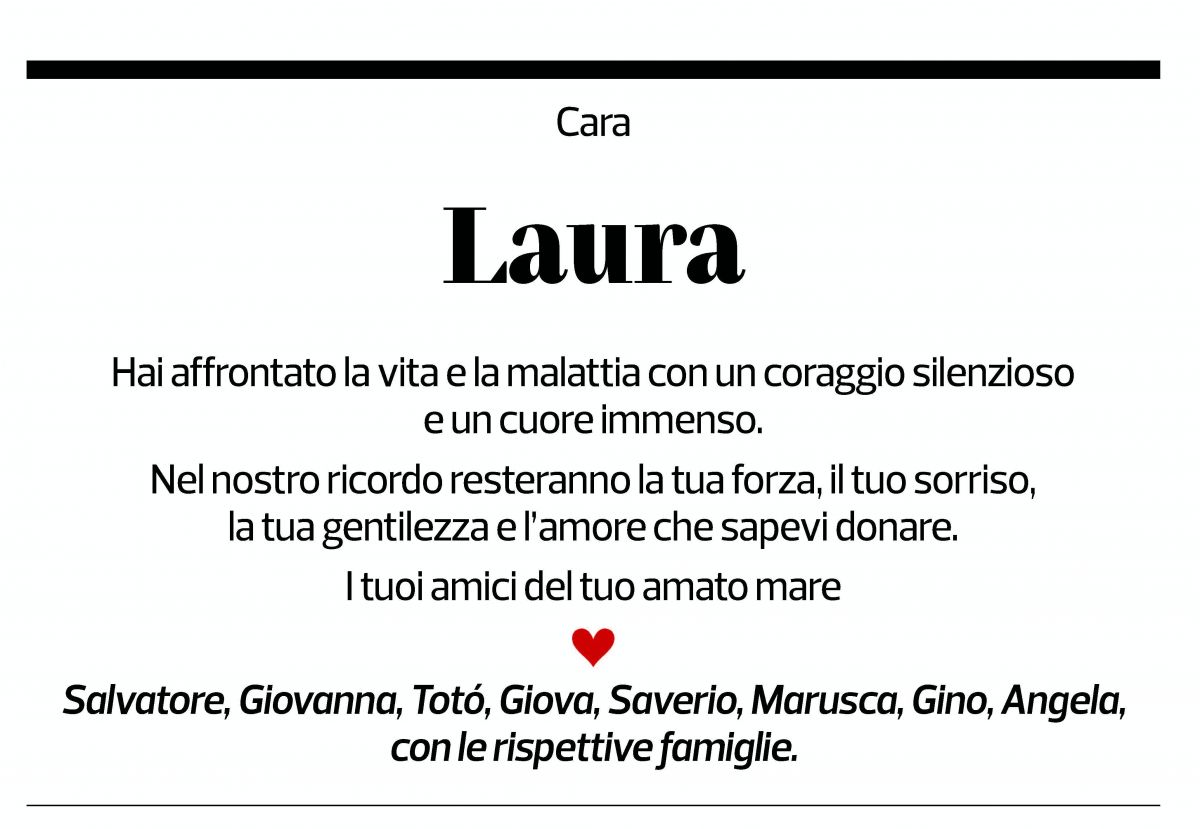 Annuncio funebre Laura Carnevale
