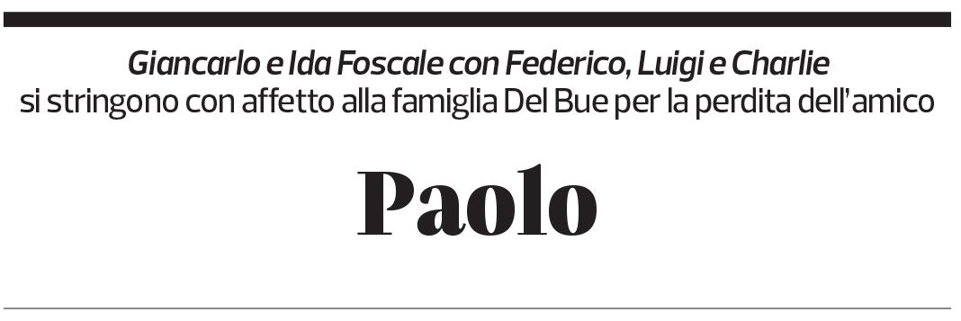 Annuncio funebre Paolo Del Bue