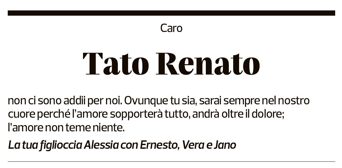 Annuncio funebre Tato Renato 