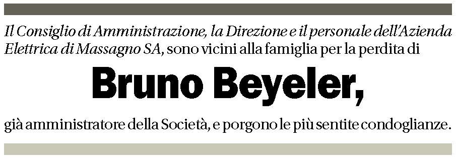 Annuncio funebre Bruno Beyeler