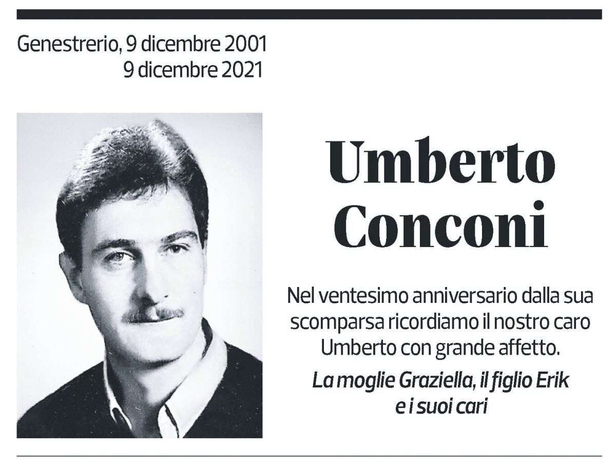 Annuncio funebre Umberto Conconi