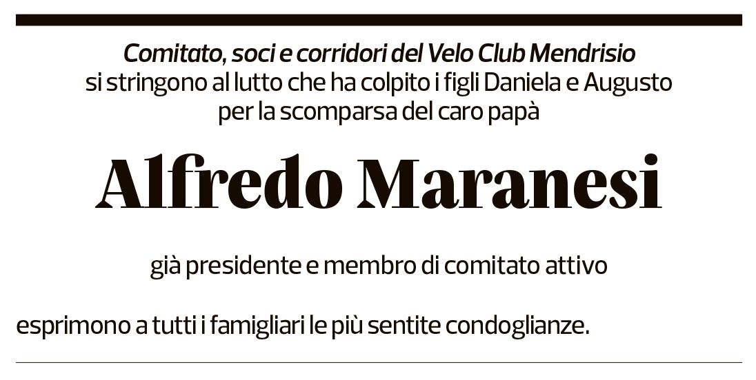 Annuncio funebre Alfredo Maranesi