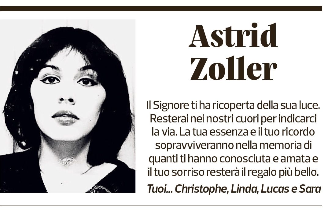 Annuncio funebre Astrid Zoller