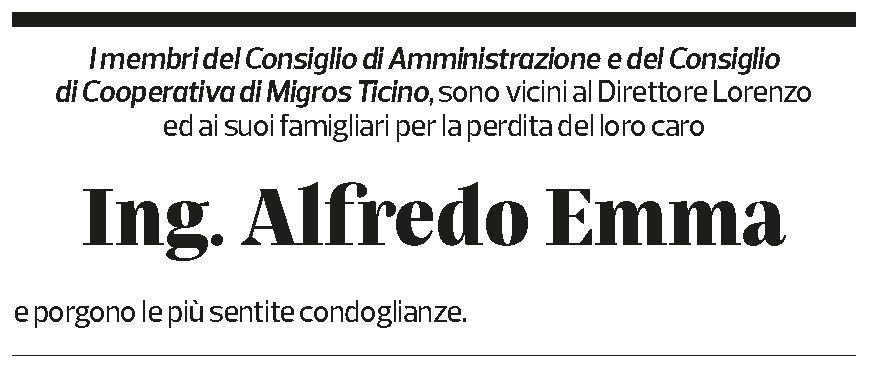 Annuncio funebre Alfredo Emma