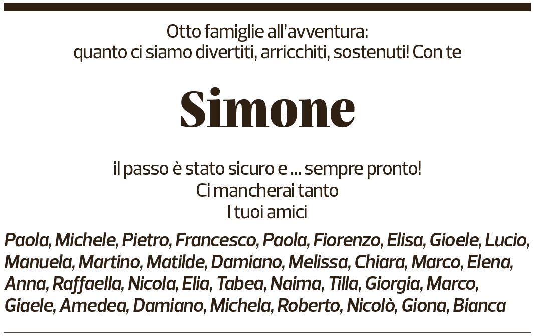 Annuncio funebre Simone Consonni