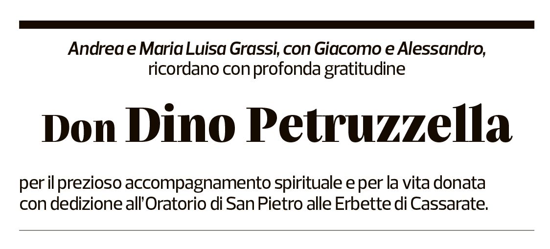 Annuncio funebre Dino Petruzzella