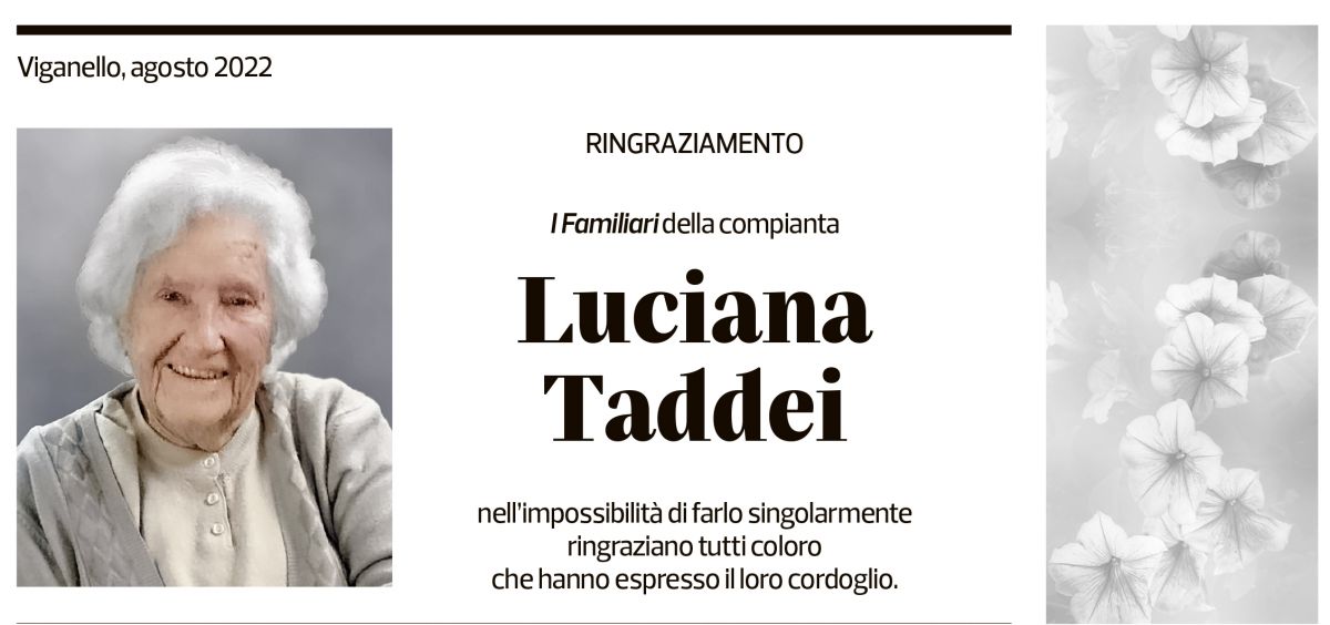 Annuncio funebre Luciana Taddei