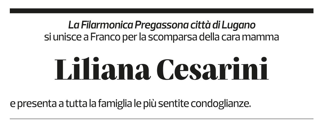 Annuncio funebre Liliana Cesarini