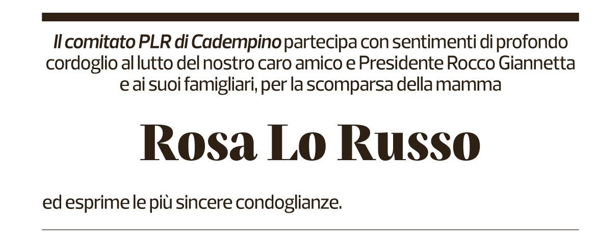 Annuncio funebre Rosa Lo Russo