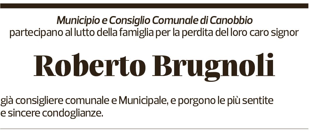 Annuncio funebre Roberto Brugnoli