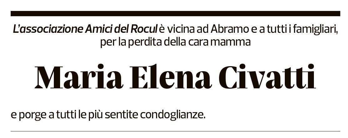 Annuncio funebre Maria Elena Civatti