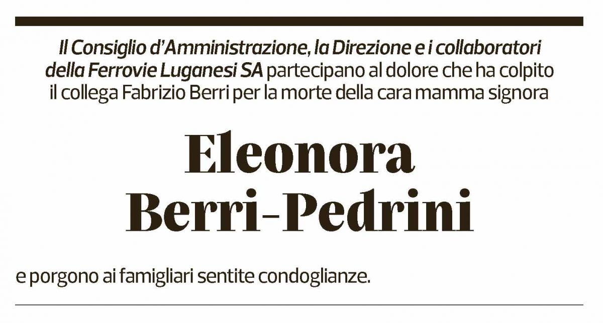 Annuncio funebre Eleonora Berri-pedrini