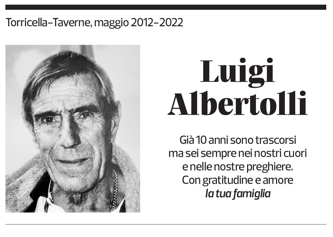 Annuncio funebre Luigi Albertolli