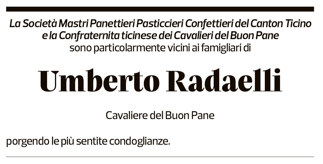 Annuncio funebre Umberto Radaelli