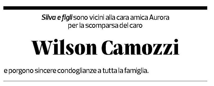 Annuncio funebre Wilson Camozzi