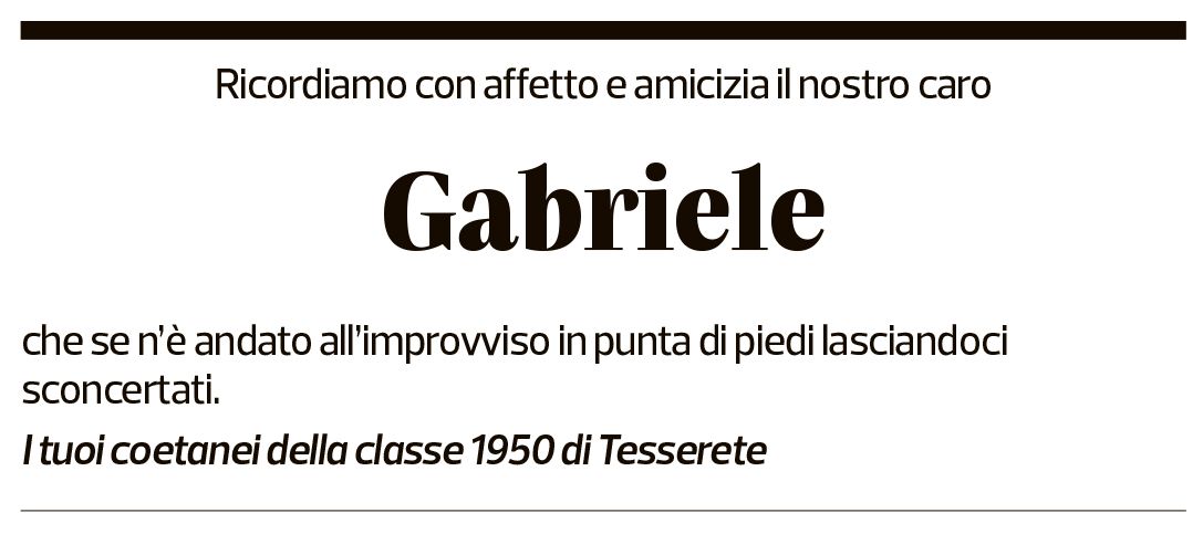 Annuncio funebre Gabriele Alberto Quadri