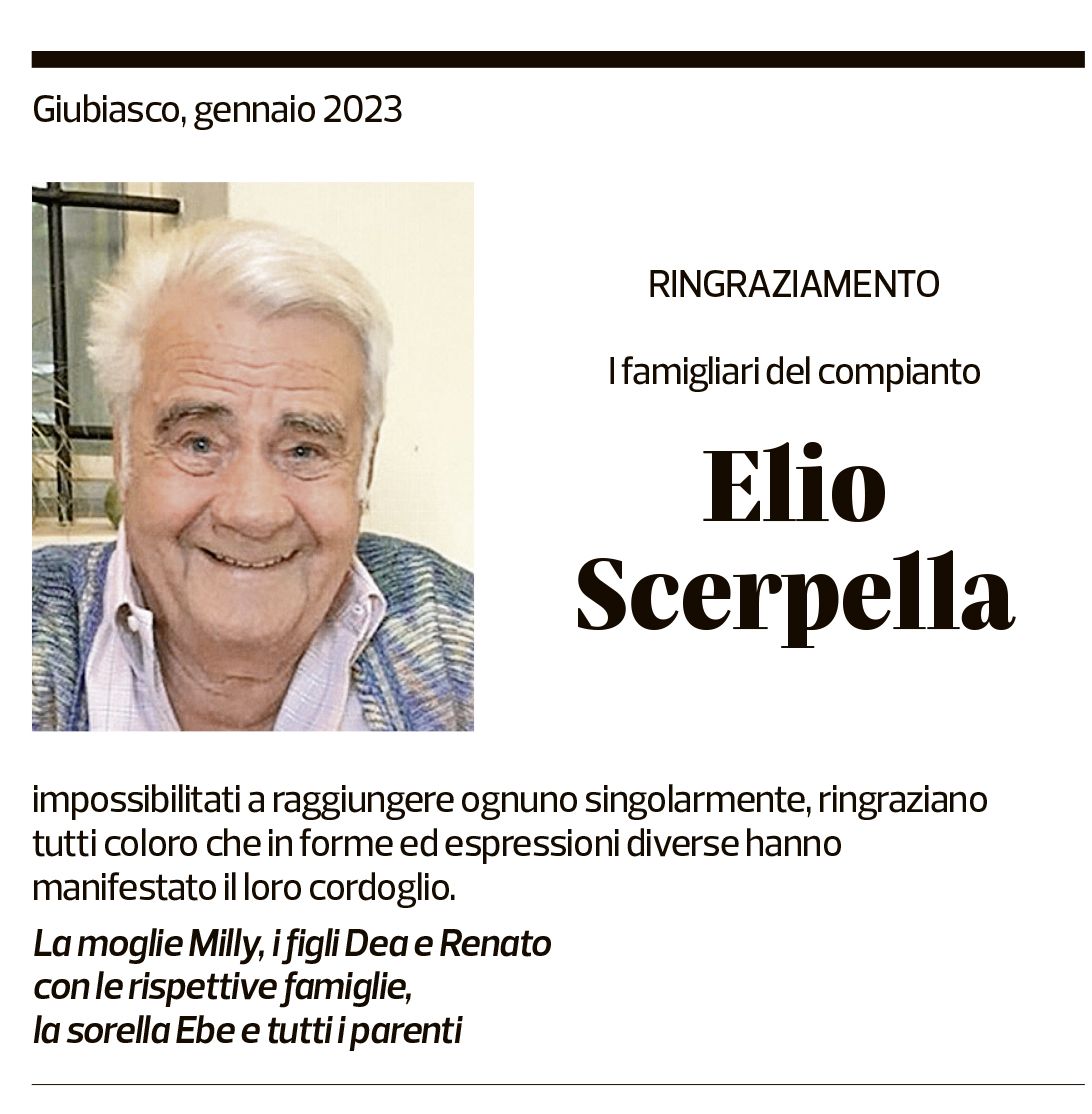 Annuncio funebre Elio Scarpetta