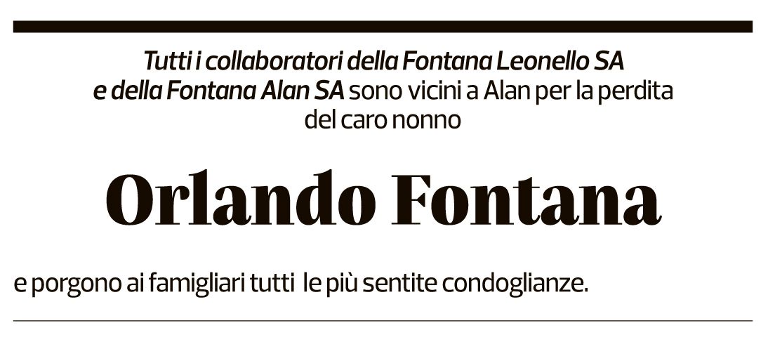 Annuncio funebre Orlando Fontana