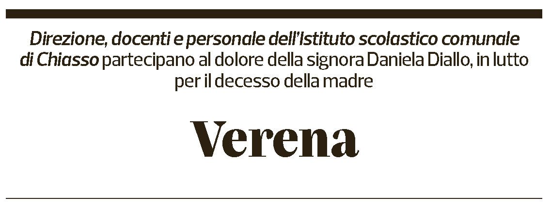 Annuncio funebre Verena Diallo