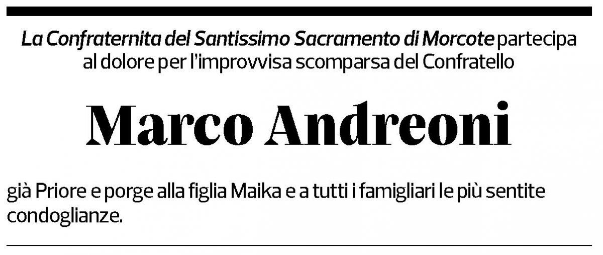 Annuncio funebre Marco Andreoni