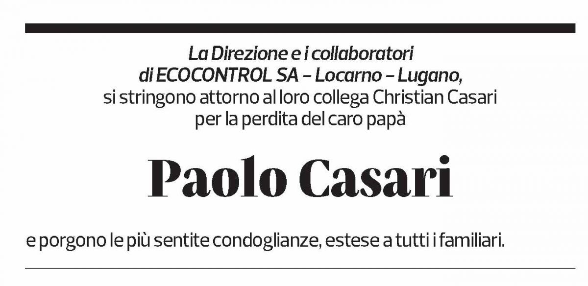 Annuncio funebre Paolo Casari