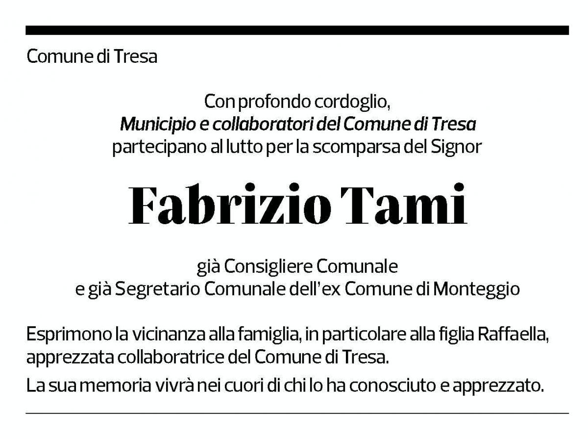 Annuncio funebre Fabrizio Tami