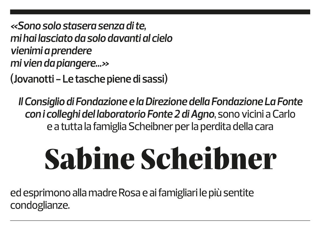 Annuncio funebre Sabine Scheibner