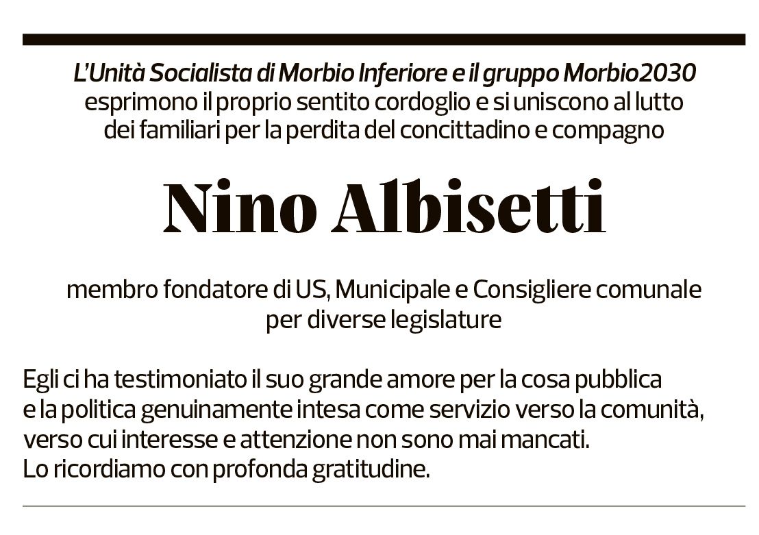 Annuncio funebre Nino Albisetti