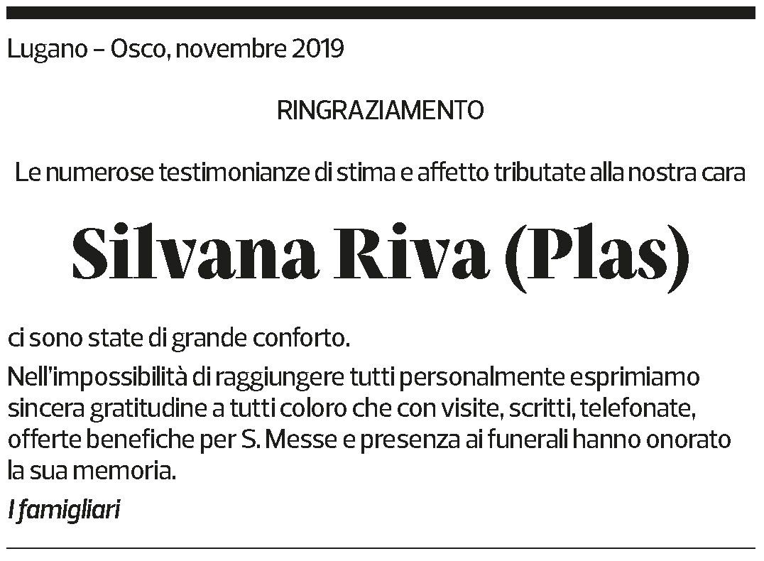 Annuncio funebre Silvana Riva