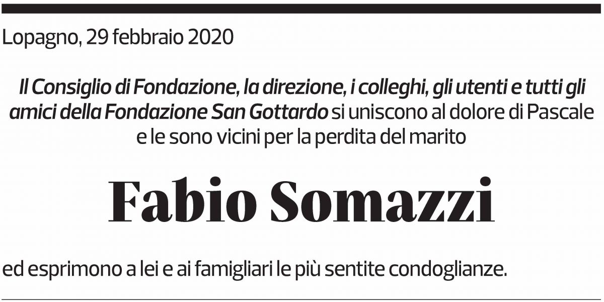 Annuncio funebre Fabio Somazzi