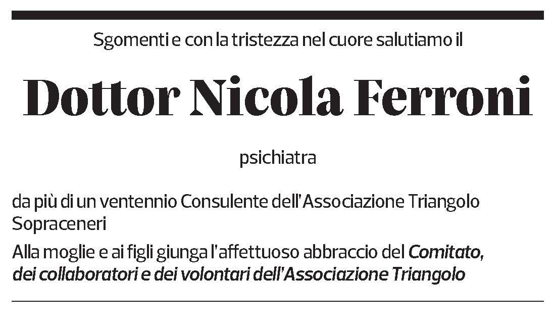 Annuncio funebre Dr. Med. Nicola Ferroni