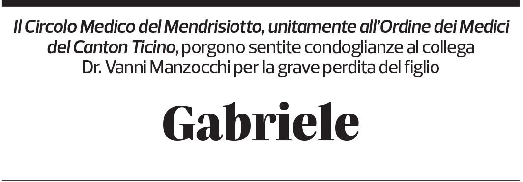 Annuncio funebre Gabriele Manzocchi