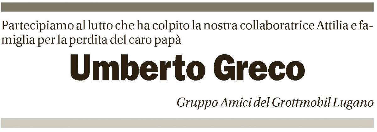 Annuncio funebre Umberto Greco