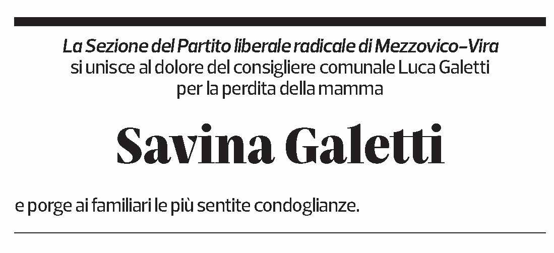 Annuncio funebre Savina Galetti