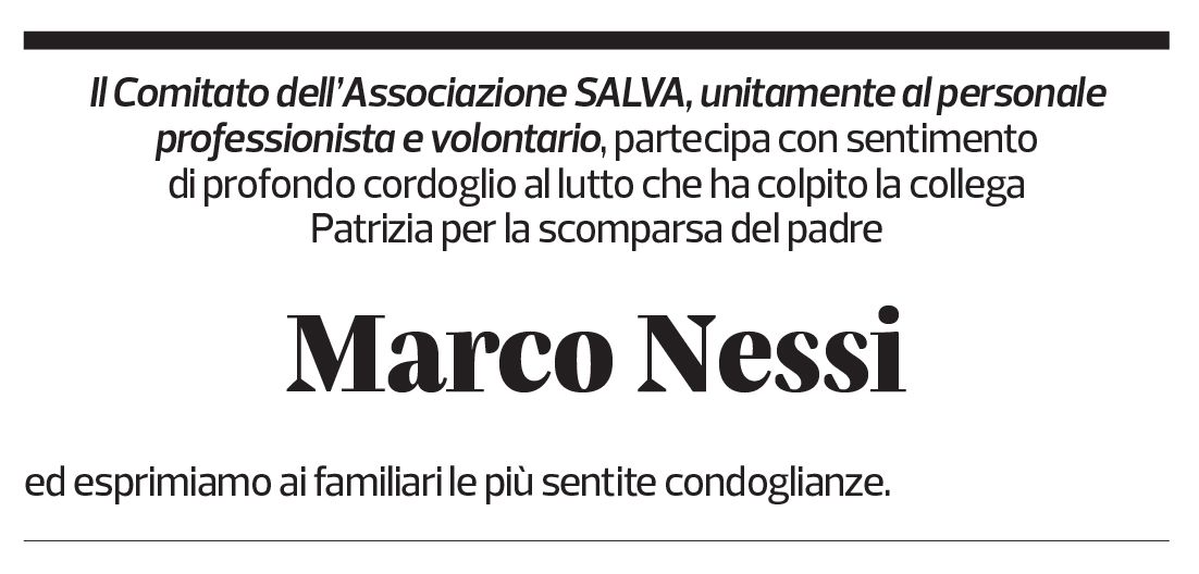 Annuncio funebre Marco Nessi