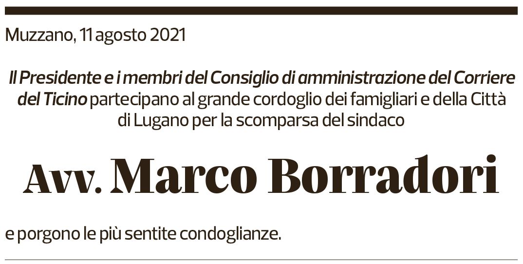 Annuncio funebre Marco Borradori