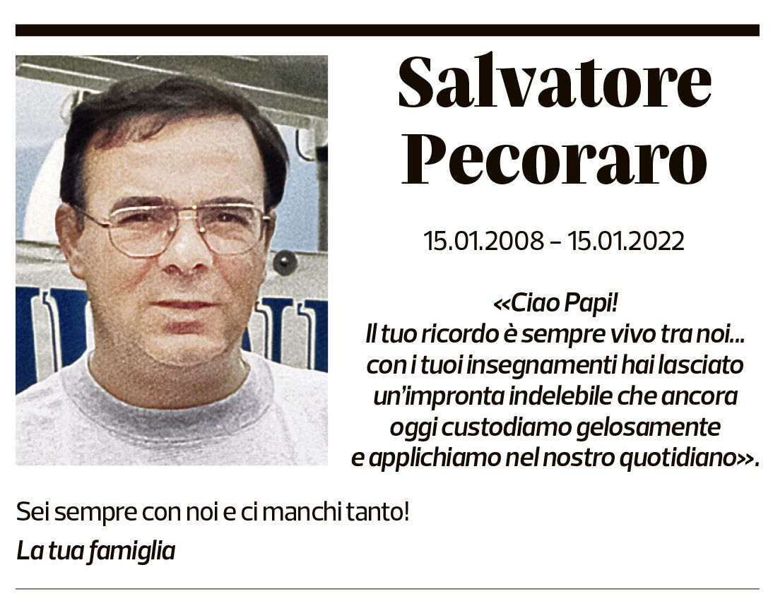 Annuncio funebre Salvatore Pecoraro