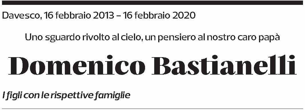 Annuncio funebre Domenico Bastianelli