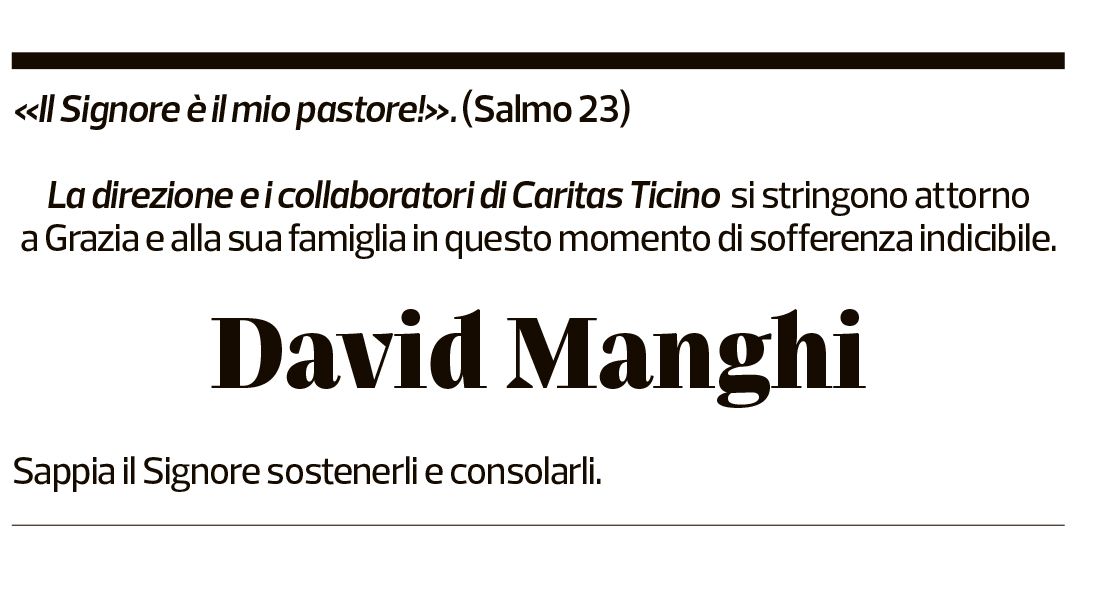 Annuncio funebre David Manghi