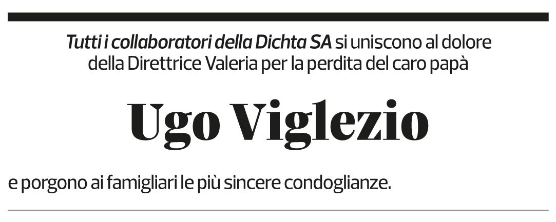 Annuncio funebre Ugo Viglezio