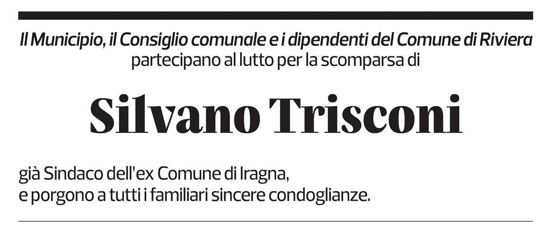 Annuncio funebre Silvano Trisconi